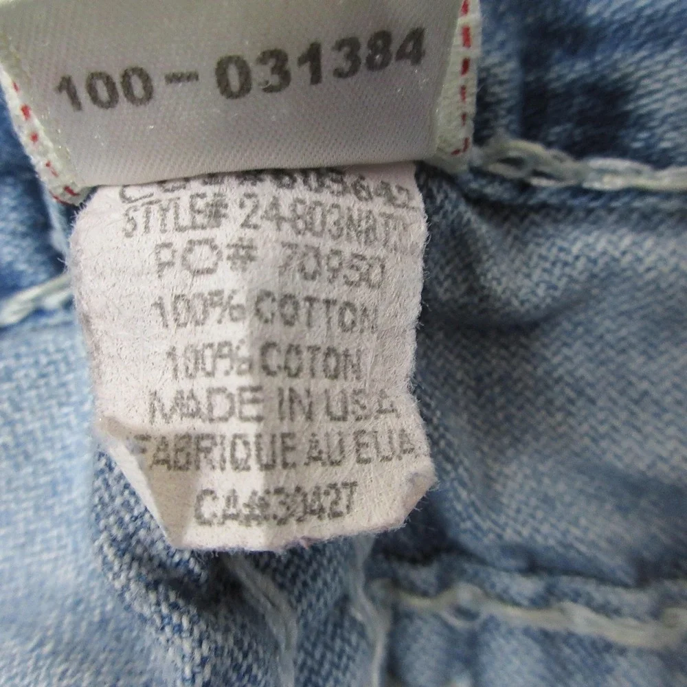 True Religion Joey Super T Jean Shorts Mens 36 Blue Light Wash Distressed USA